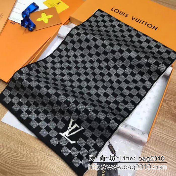 路易威登LV冬季新款羊毛混紡男士圍巾 LLWJ6262